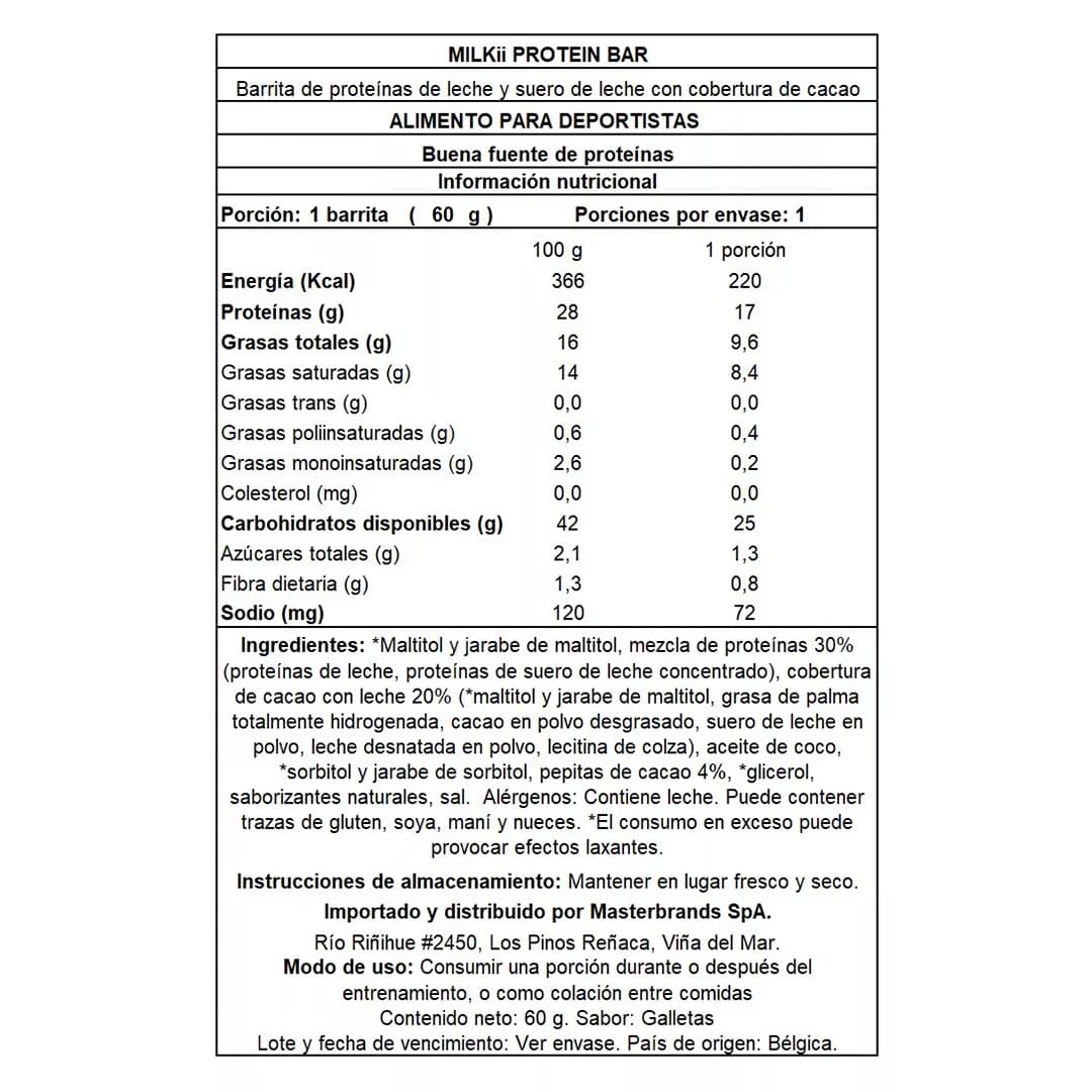 Barrita Proteína QNT Milkii Coco 60 grs (12 Unidades)_2
