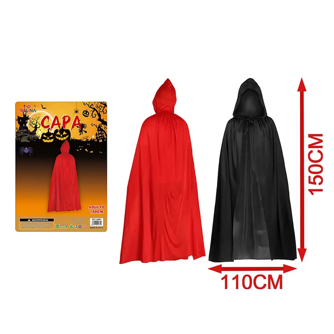 Capa con Capucha Halloween Color Aleatorio 150cm_2
