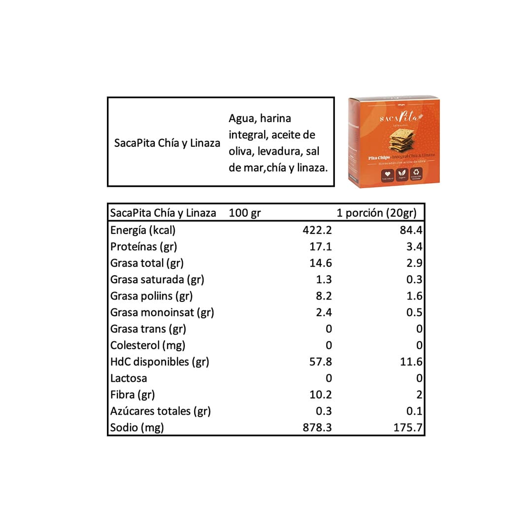 Pita Chips Integral Chía Linaza 200 grs_2
