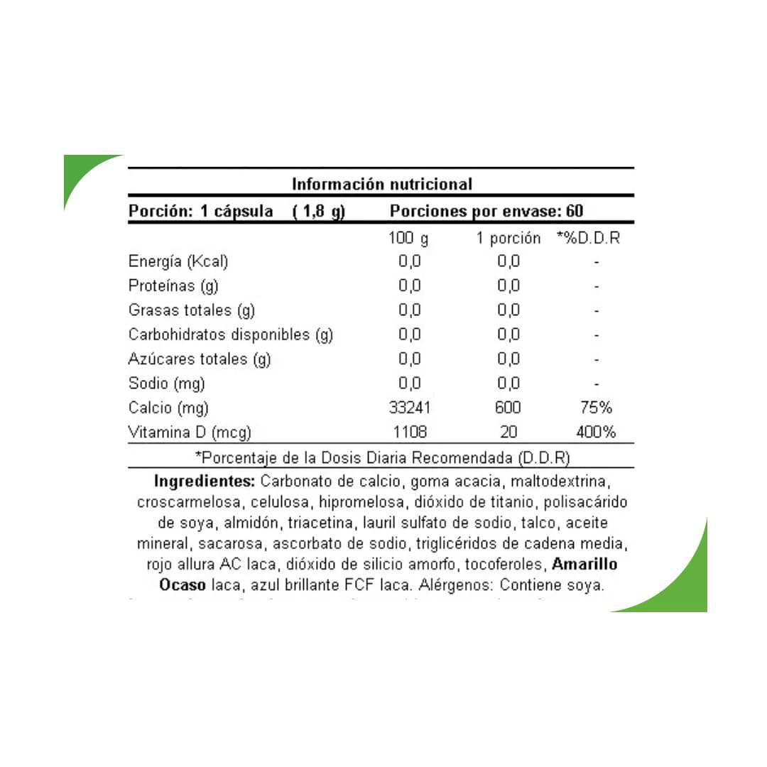 Suplemento Natures Truth Calcio 600mg + Vitamina D3 (60 Unidades)_2