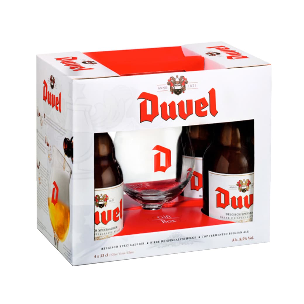 KIT DUVEL: 4x Cervezas Duvel en Botella 330cc + Copa_1