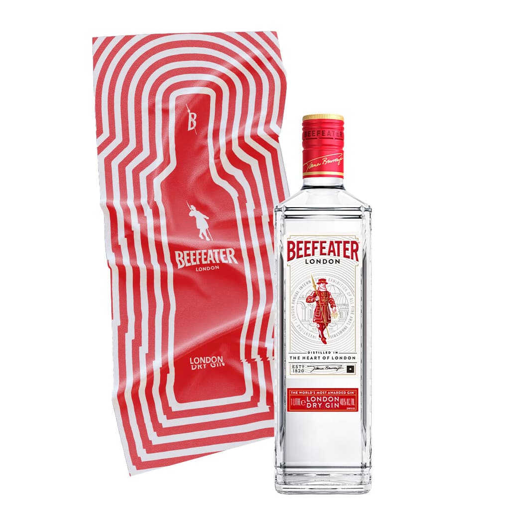 PACK BEEFEATER + TOALLA N°3: 1x Gin Beefeater 750cc 40º alc. + 1x Toalla Beefeater_1