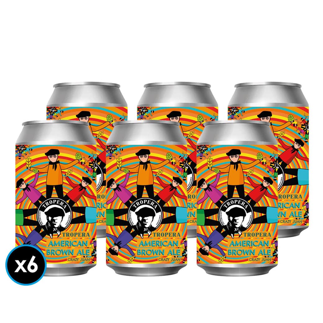 6x Cervezas Tropera Crazy Juan American Brown Ale en Lata 355cc_1