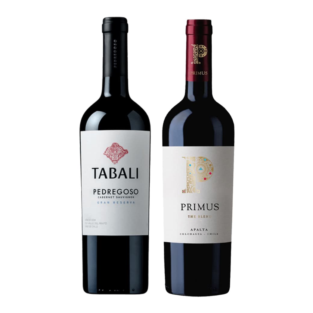 PACK DUO TABALI PRIMUS: Vino Tabali Pedregoso Gran Reserva Cabernet Sauvignon 750cc + Vino Veramonte Primus The Blend 750cc_1