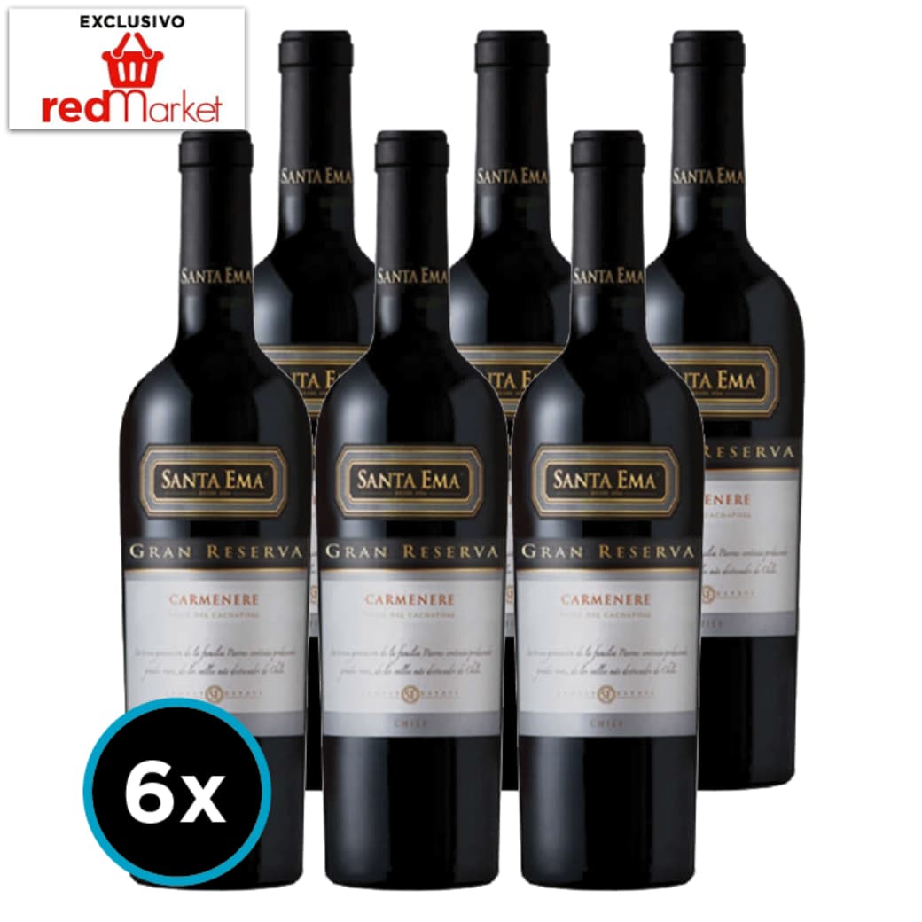 [RED MARKET] 6x Vino Santa Ema Gran Reserva Carmenere 750cc_1