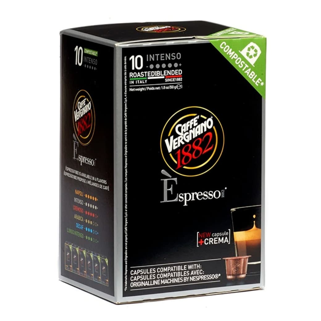 Cápsulas Café Compostable Vergnano Espresso Intenso Nespresso® Compatible (10 Cápsulas)_1