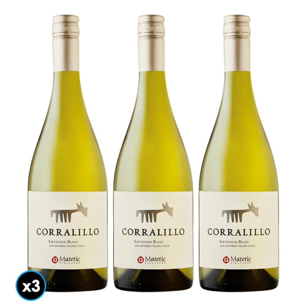 3x Vino Matetic Corralillo Sauvignon Blanc 750cc_1