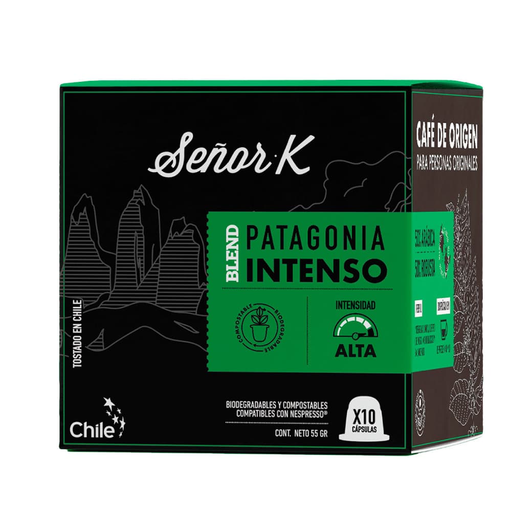 Cápsulas de Café Biodegradables Señor K Patagonia Intenso Nespresso® Compatible (10 Cápsulas)_1
