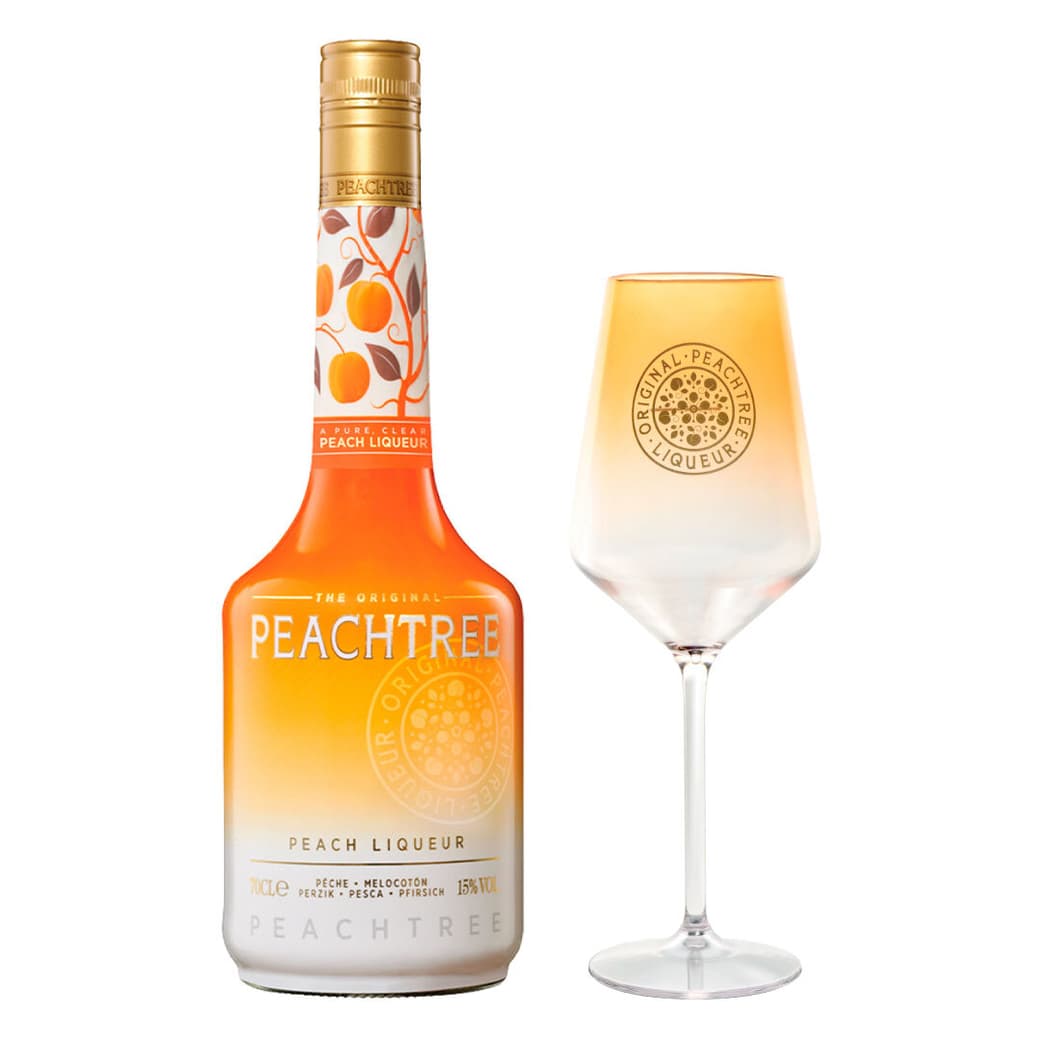 PACK PEACHTREE N°2: 1x Licor Peachtree 700cc 20° alc. + 1x Copa Licor Peachtree_1