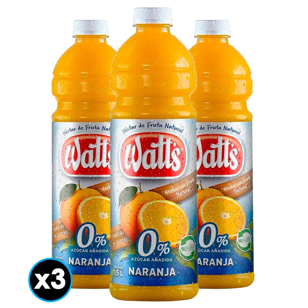 3x Jugos Watts Naranja Light 1,5 Litros_1