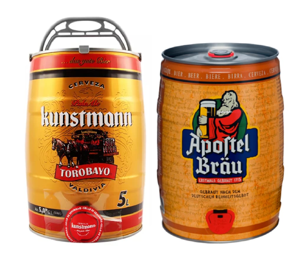 BARRIL PACK: Barril de Cerveza Apostel de 5 Litros + Barril Cerveza Kunstmann Torobayo 5 Litros_1