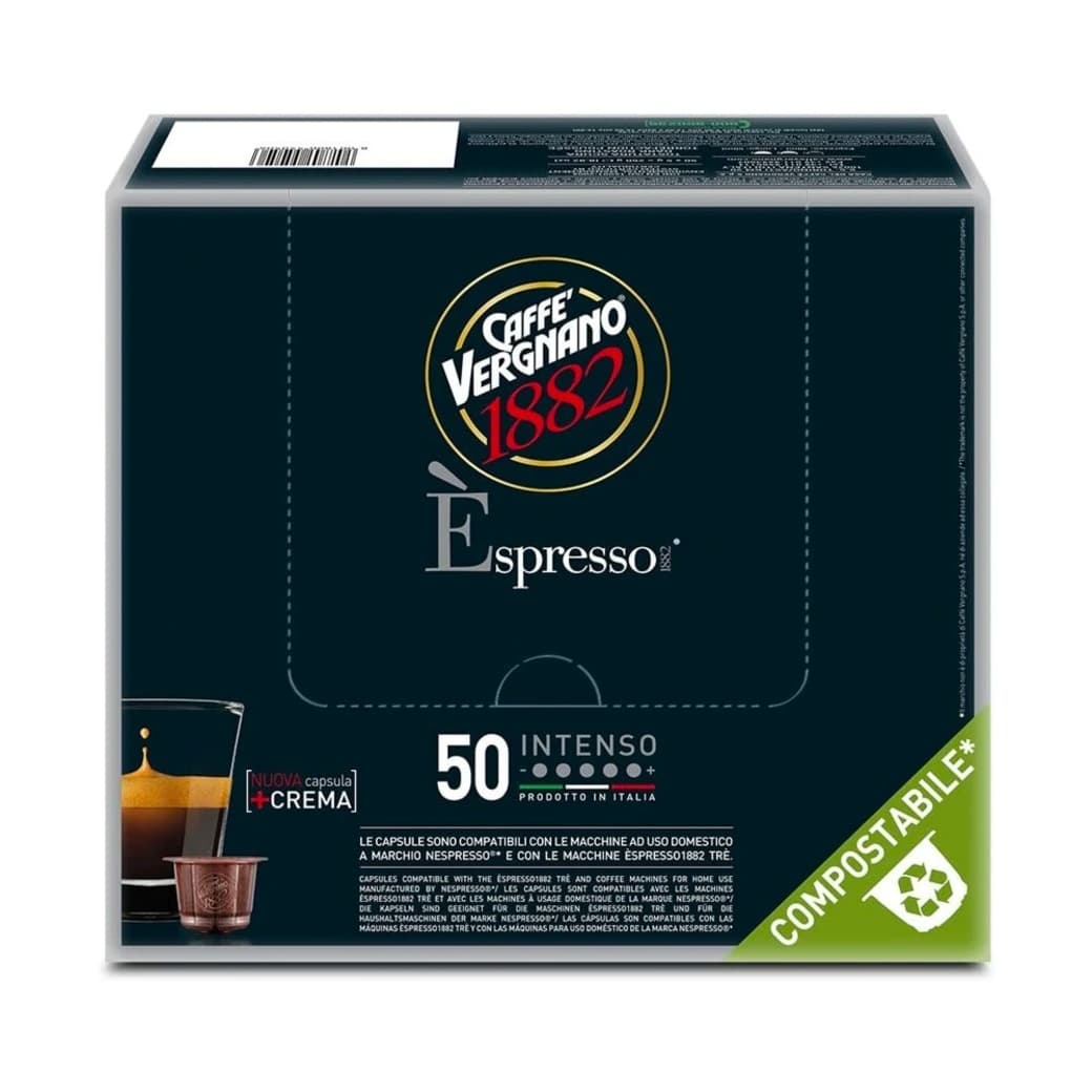Cápsulas Café Compostable Vergnano Espresso Intenso Nespresso® Compatible (50 Cápsulas)_1