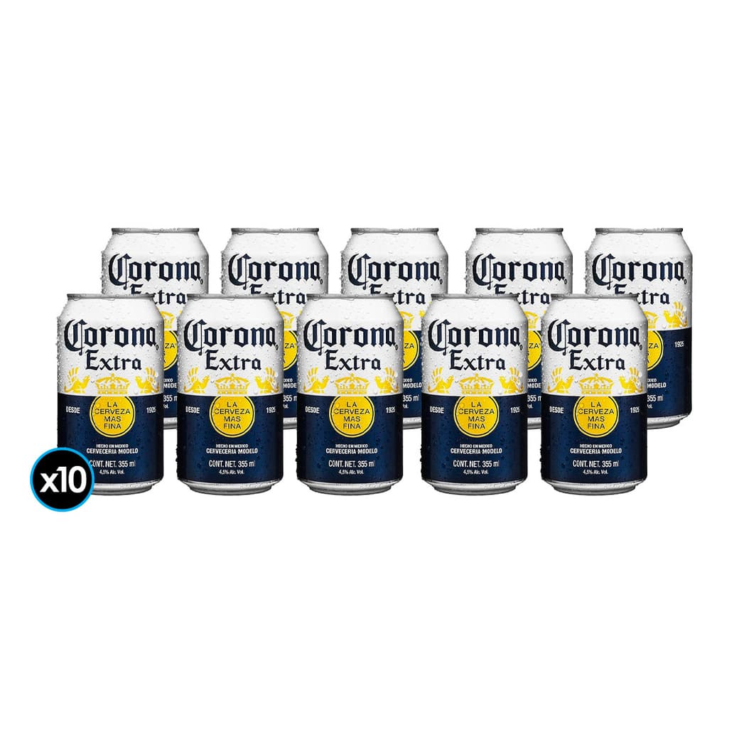 10x Cervezas Corona Extra Lata 355cc_1