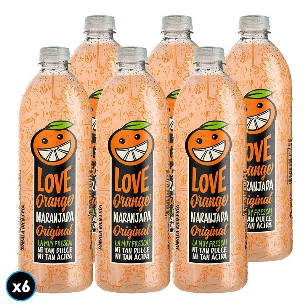 CAJA JUGO LOVE ORANGE: 6x Jugo Love Orange Original 2 Lts._1