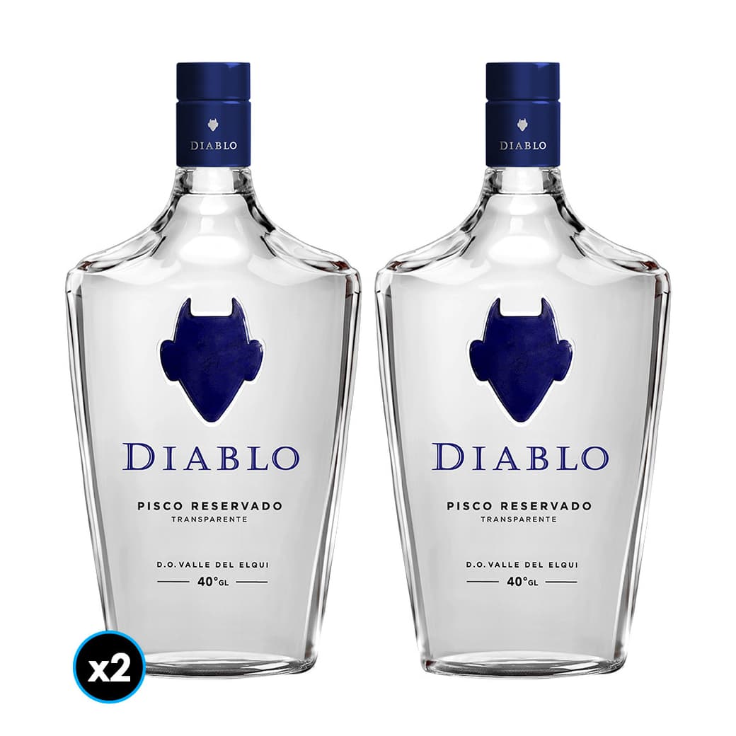 2x Pisco Diablo Transparente 700cc 40°alc._1
