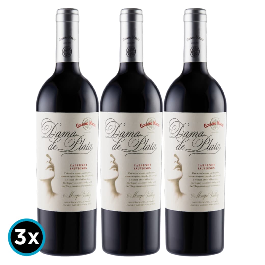 3x Vino Dama de Plata de Cousiño Macul Cabernet Sauvignon 750cc_1
