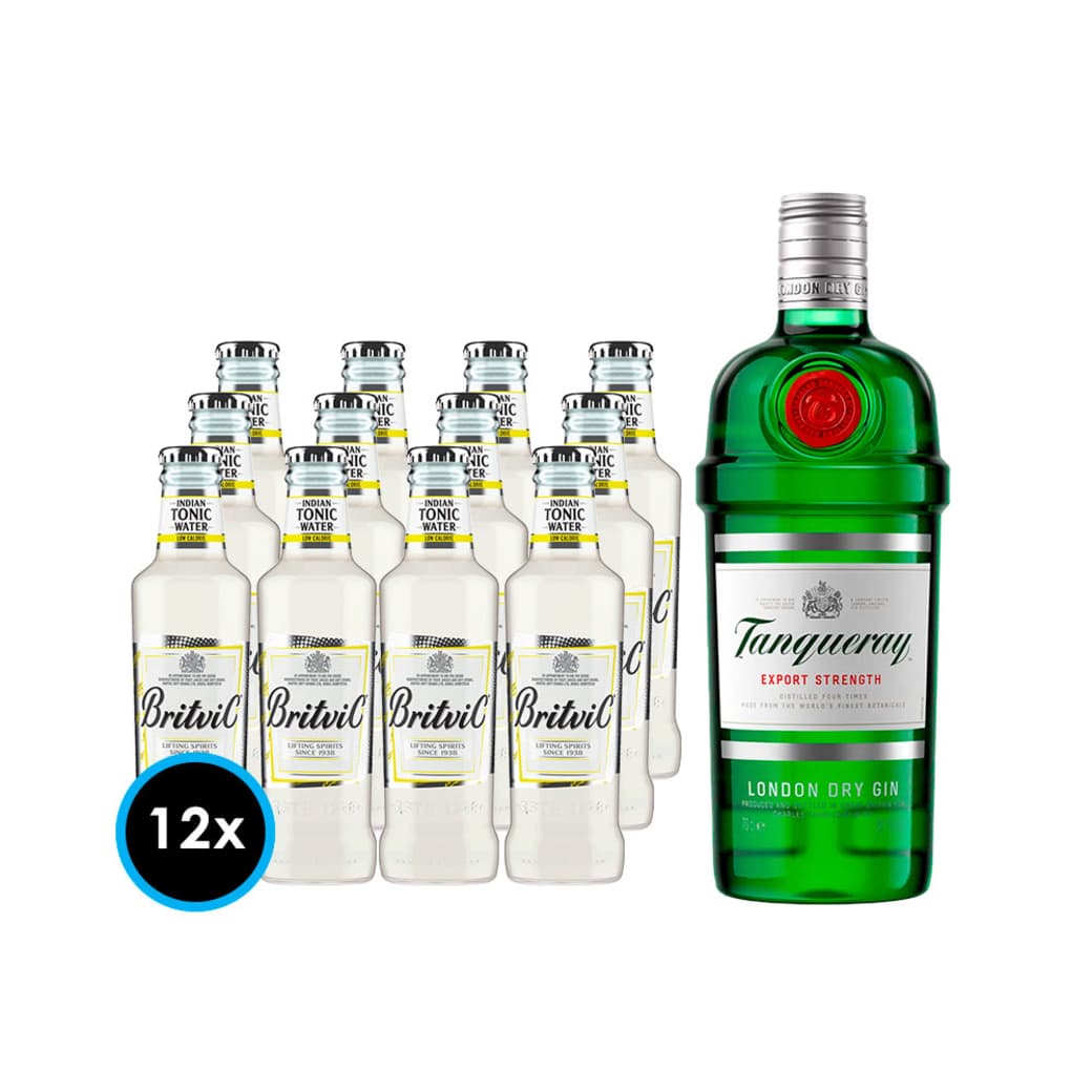 PACK TANQUERAY BRITVIC (Agua Tónica Light): 12x Agua Tónica Light Britvic 200cc + Gin Tanqueray 700cc_1