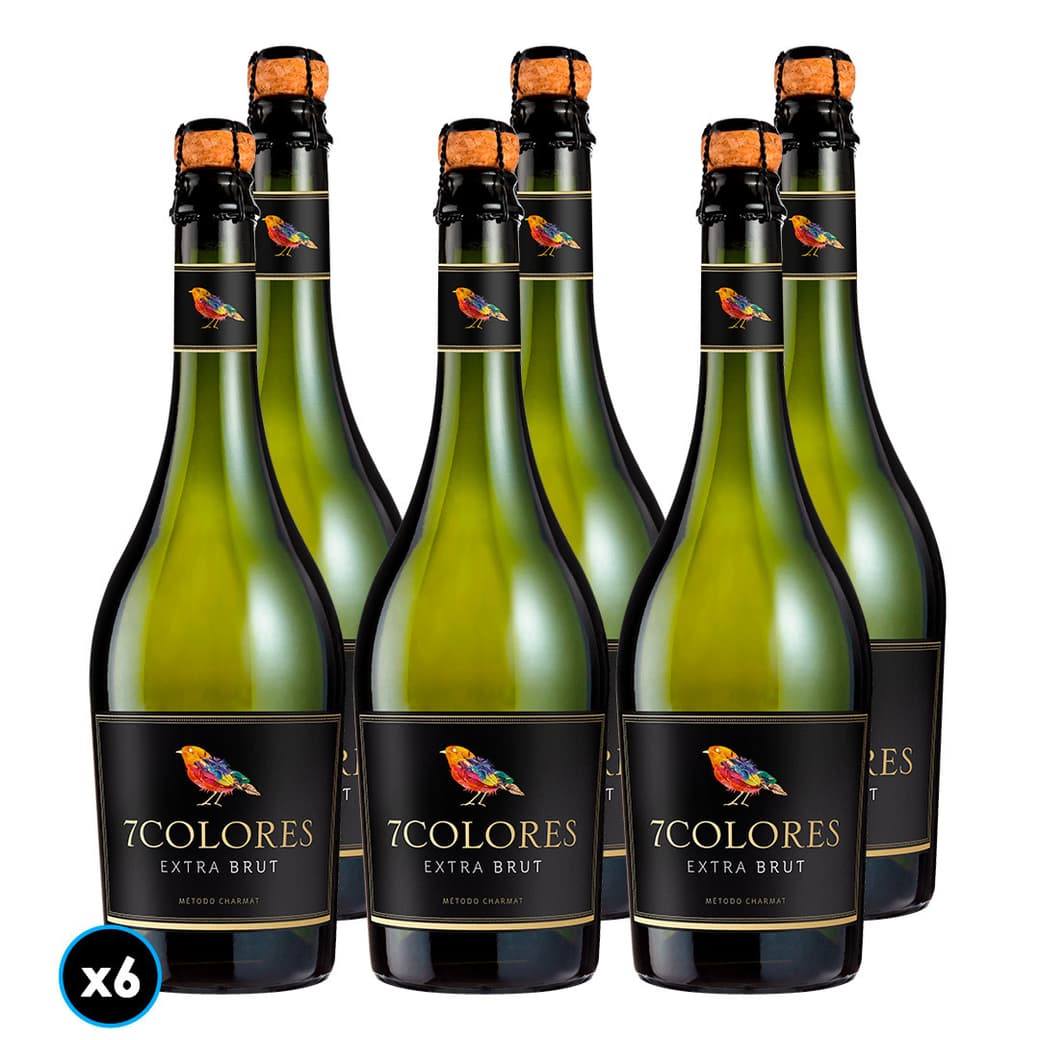 CAJA 7 COLORES EXTRA BRUT: 6x Espumante 7 Colores Extra Brut Charmat 750cc_1