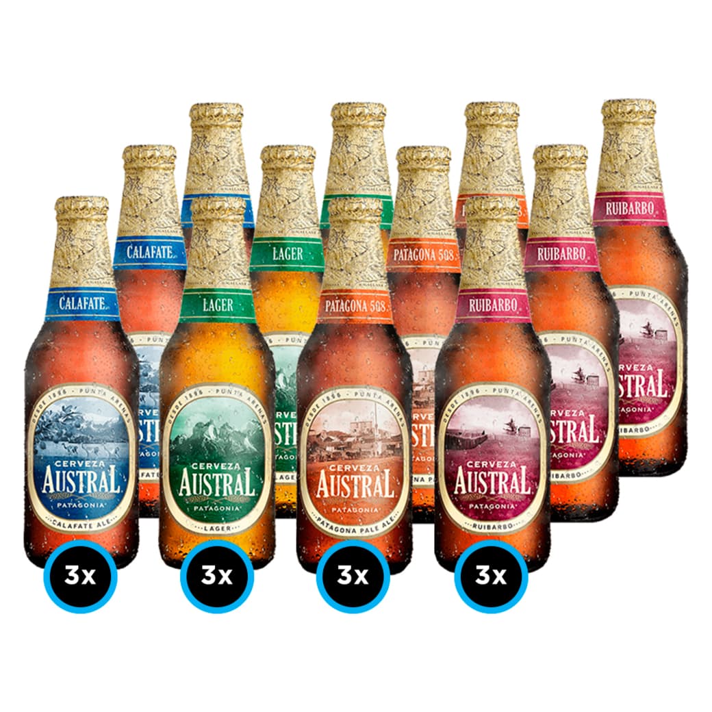 KIT AUSTRAL Nº4: 12x Variedades de la Cervecería Austral Patagonia_1