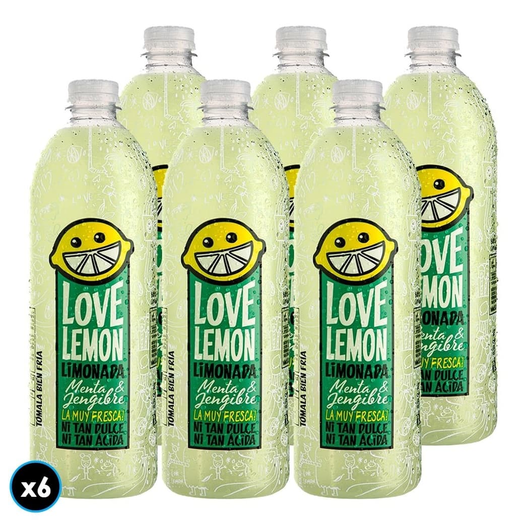 CAJA LIMONADA LOVE LEMON JENGIBRE: 6x Jugo Limonada Love Lemon Menta Jengibre 2 Lt._1