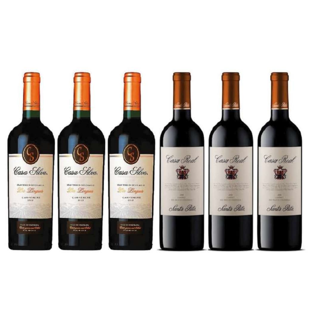 PACK CASAS (Carmenere): 3x Vino Casa Silva Gran Terroir Carmenere 750cc + 3x Vino Casa Real Carmenere 750cc_1