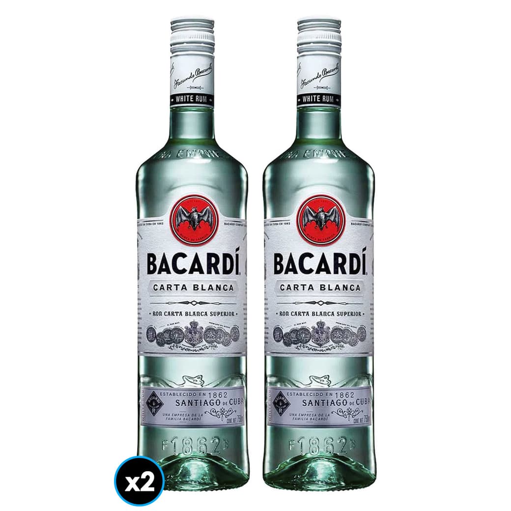 DÚO BACARDI N°3: 2x Ron Bacardi Carta Blanca 750cc_1