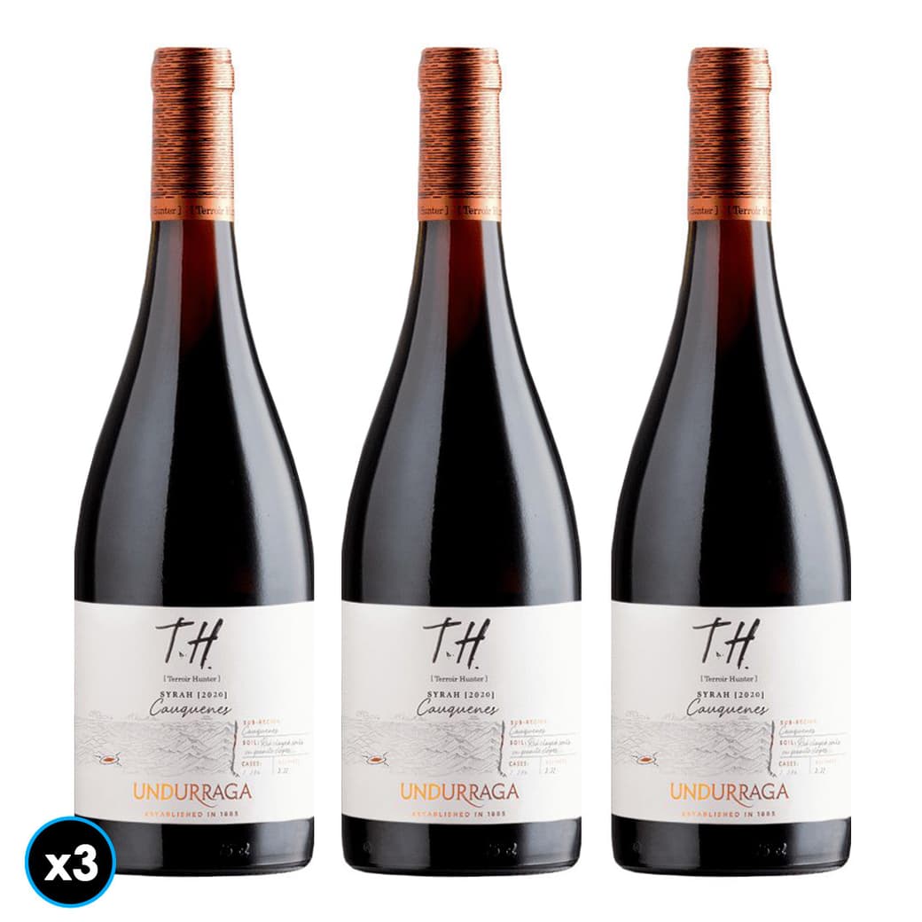 3x Vino Undurraga TH Cauquenes Syrah 750cc_1