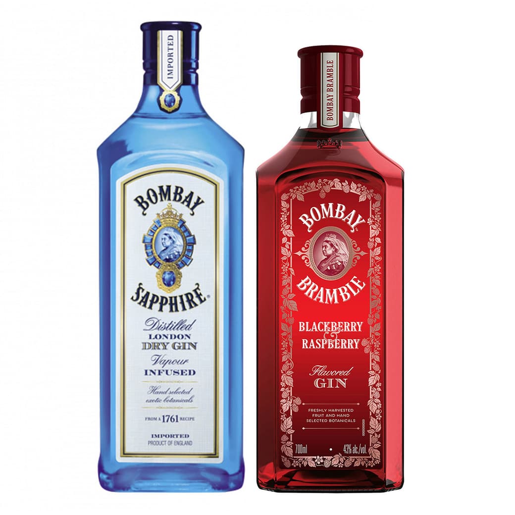 DÚO BOMBAY N°1: 1x Gin Bombay Sapphire 750cc 40º alc. + 1x Gin Bombay Bramble 700cc 37,5º alc._1
