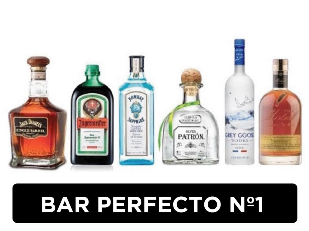 BAR PERFECTO Nº1: Jack Daniels Single Barrel + Jagermeister + Bombay Saphire + Patron + Grey Goose + Gran Nobel_1