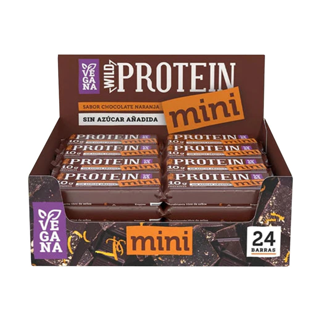 Barritas Protein Mini Wild Foods Vegana Chocolate Naranja 24 Unidades_1