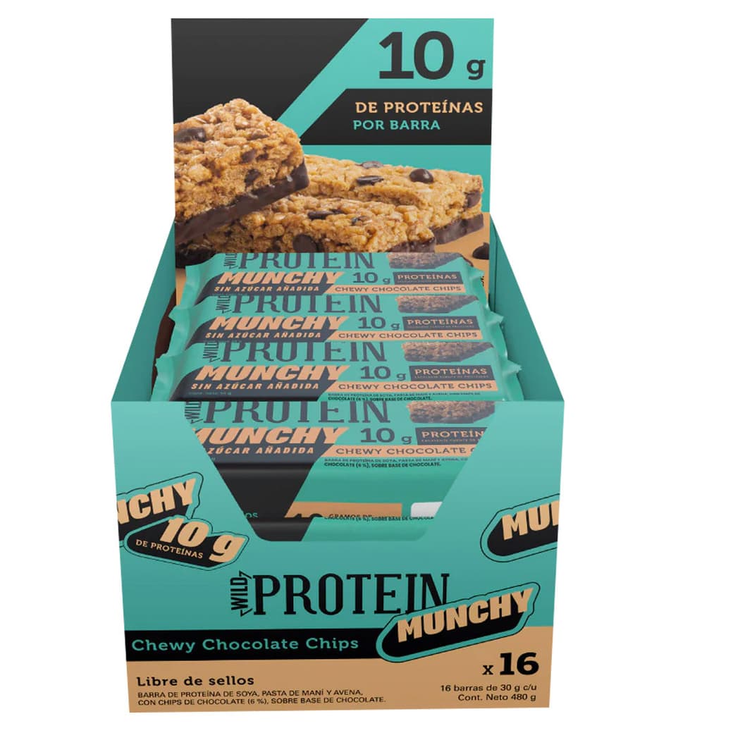 Barritas Munchys Wild Foods Chocolate Chips 16 Unidades_1