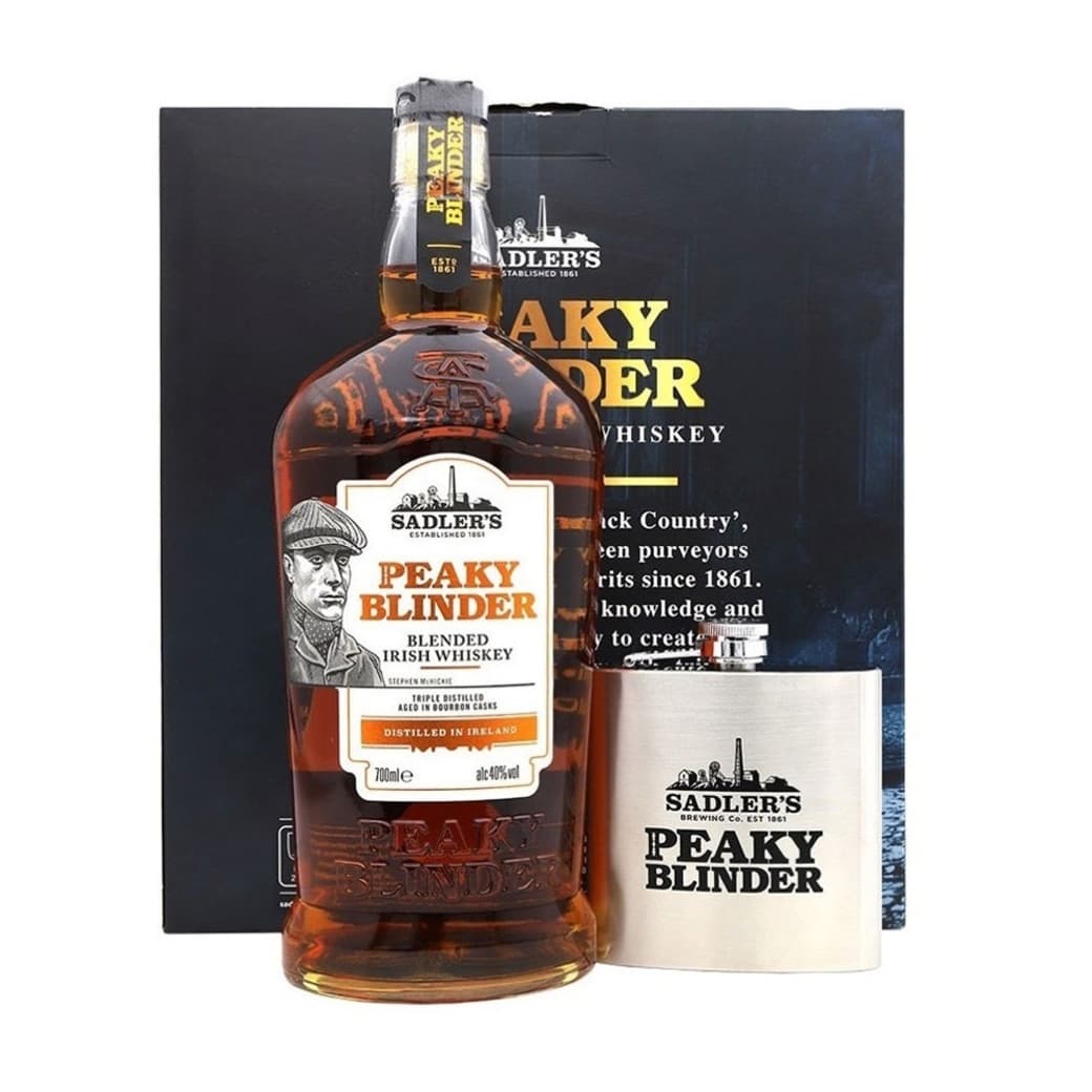 KIT PEAKY BLINDERS Nº1: Whiskey Irish Peaky Blinder 700cc + Petaca_1