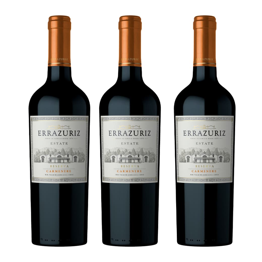 3x Vino Errazuriz Estate Reserva Carmenere 750cc_1