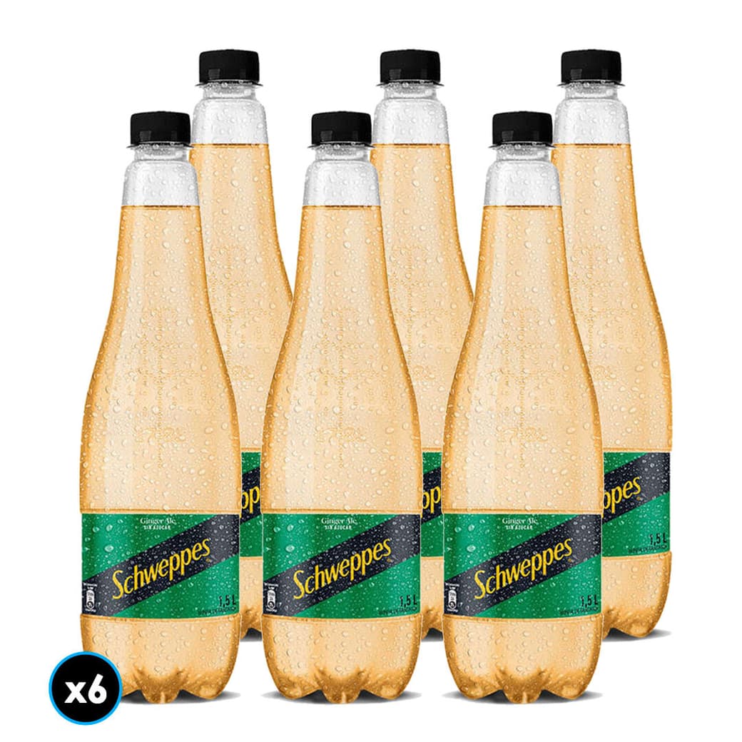 CAJA SCHWEPPES SIN AZÚCAR: 6x Bebida Ginger Ale Schweppes Sin Azúcar 1.5L_1