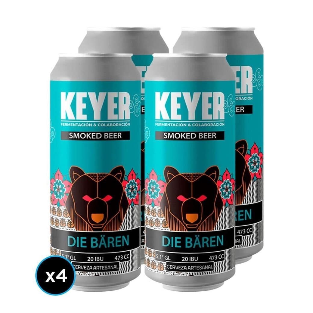 4x Cerveza Keyer Die Baren Smoked Beer Lata 473cc_1