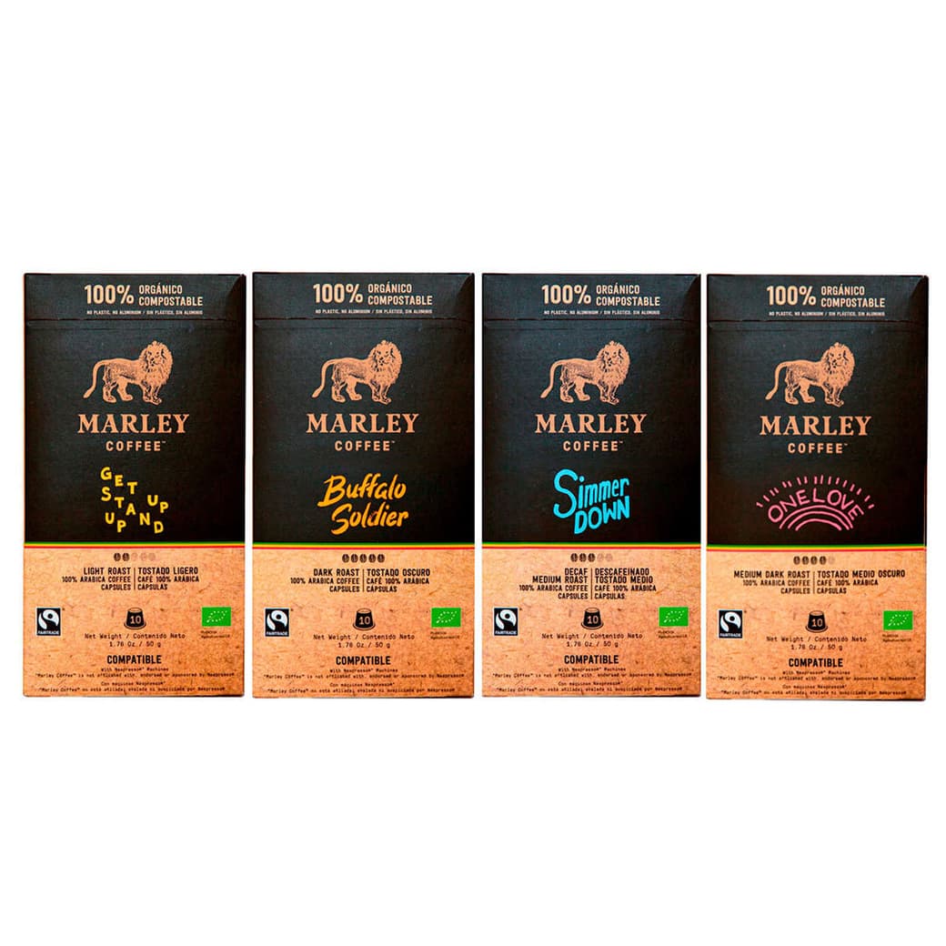 PACK MIX MARLEY COFFEE (Cápsulas) N°3: 4x Variedades de Cápsulas de Café Compatibles con Nespresso_1