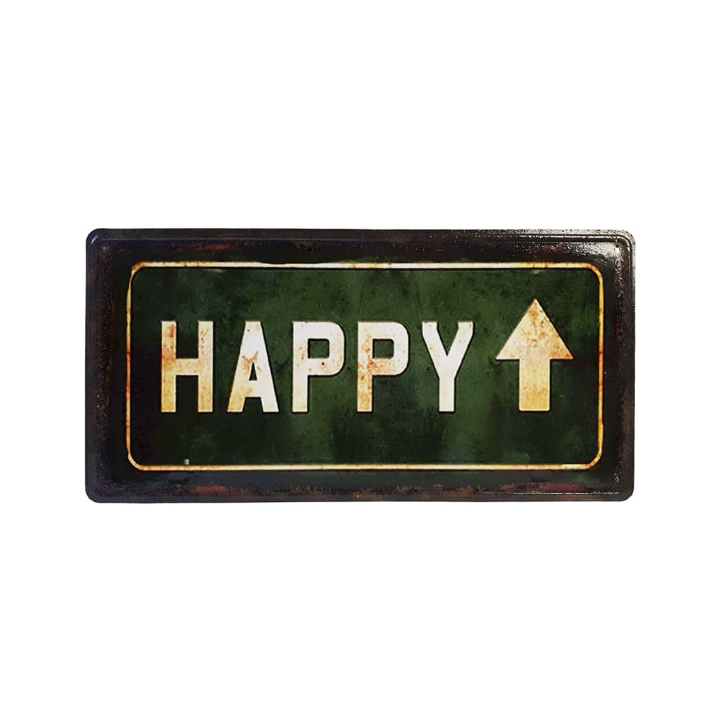 Afiche Happy Metálico 15 x 30 cm._1
