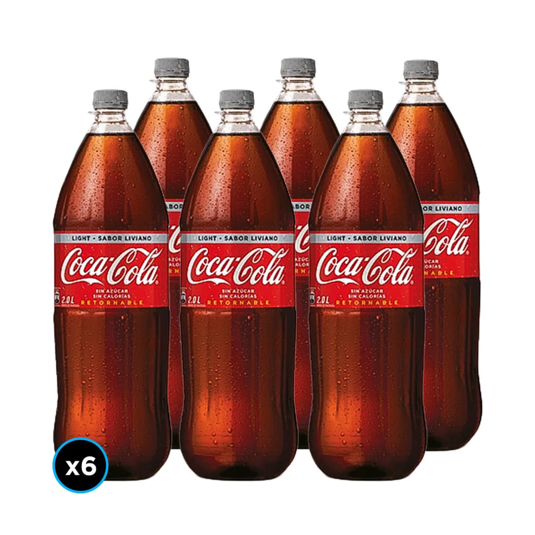CAJA COCA COLA LIGHT RETORNABLE: 6x Bebida Starter Kit Coca-Cola Light Retornable 2 Litros_1