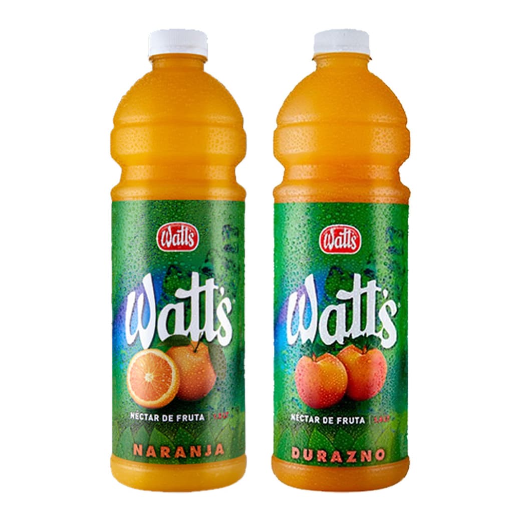DUO WATTS N°2: 1x Jugo Watts Naranja 1,5 Litros + 1x Jugo Watts Durazno 1,5 Litros_1