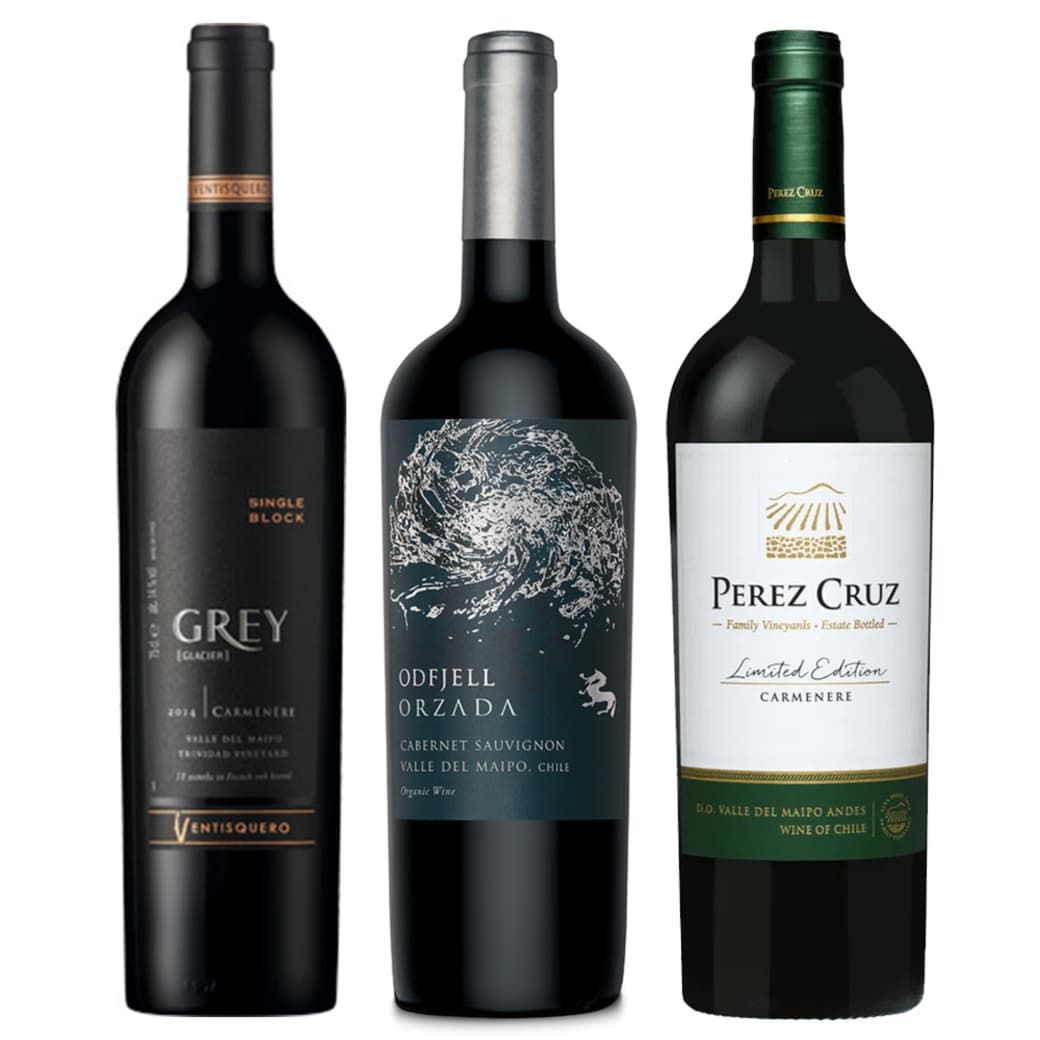 CYBER WINE PACK Nº14: 1x Vino Ventisquero Grey Carmenere 750cc + 1x Vino Odfjell Orzada Cabernet Sauvignon 750cc + 1x Vino Perez Cruz Limited Edition Gran Reserva Carmenere 750cc_1