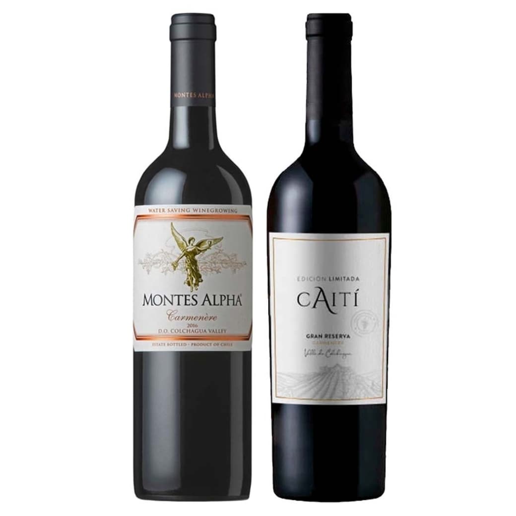DUO ALPHA - CAITI Nº2: 1x Vino Montes Alpha Carmenere 750cc + 1x Vino Caiti Gran Reserva Carmenere 750cc_1