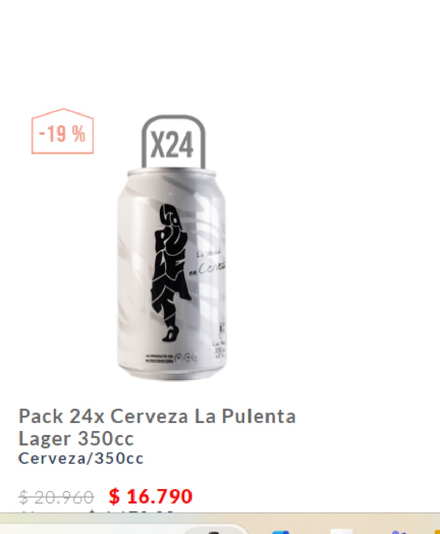 Cerveza La Pulenta Lager Lata 350cc_1