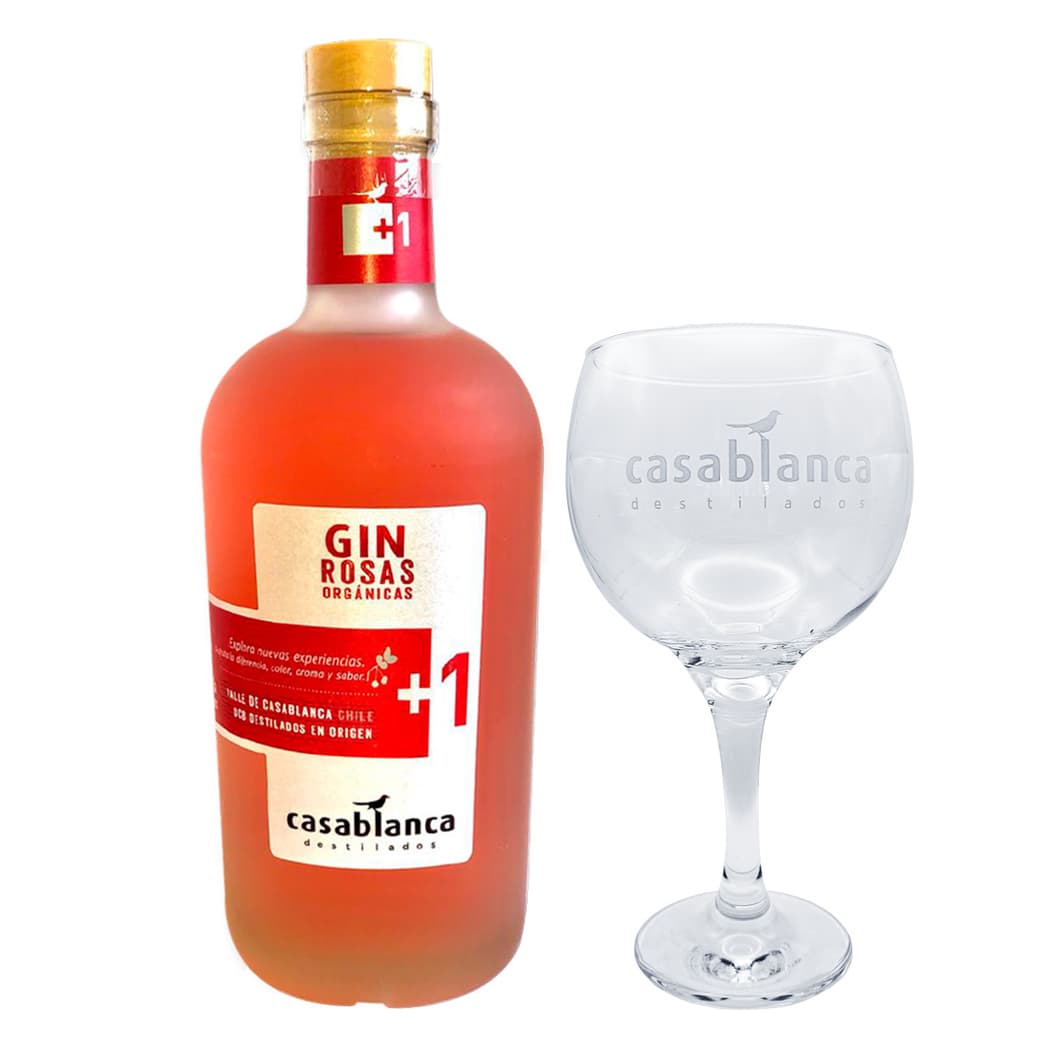 PACK CASABLANCA N°2: 1x Gin Casablanca Rosas 44°alc. 700cc + 1x Copa Gin Casablanca_1