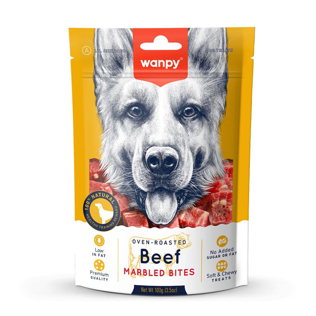 Snack Para Perros Wanpy Beef Marbled Bites 100 grs._1