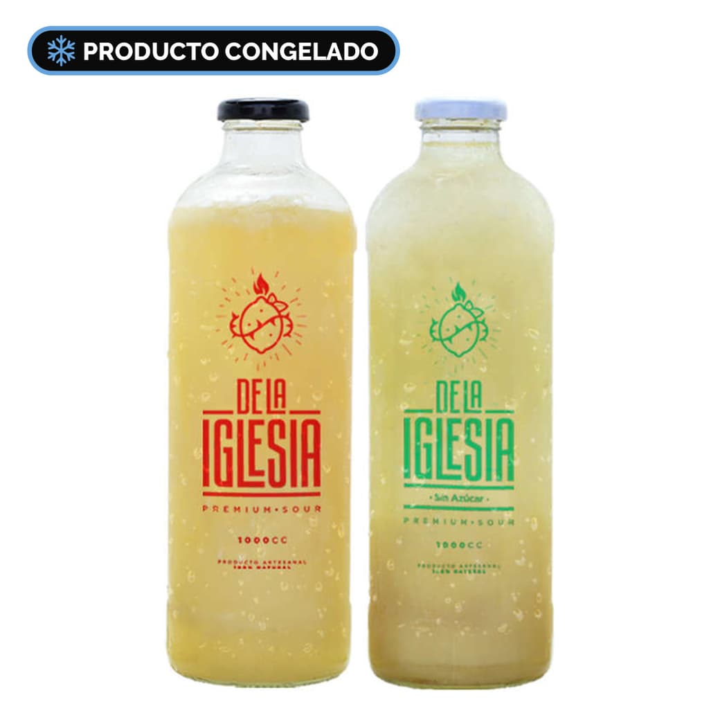 DUO DE LA IGLESIA N°1: Pisco Sour De La Iglesia Original 1 Litro + Pisco Sour De La Iglesia Original Sin Azúcar 1 Litro_1