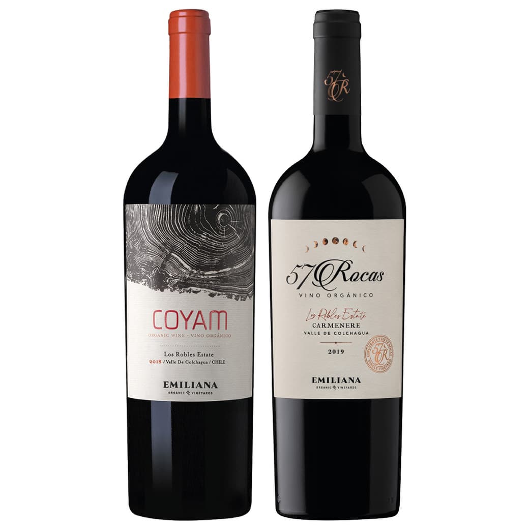 PACK EMILIANA: 1x Vino Orgánico COYAM 750cc+ 1x Vino Emiliana 57 Rocas Carmenere 750cc_1