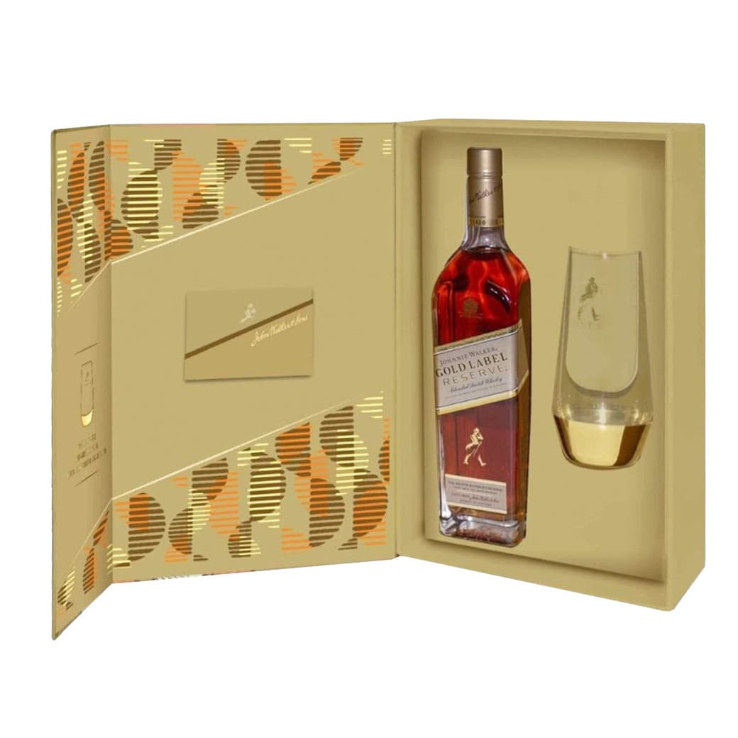 KIT JOHNNIE WALKER GOLD + VASO: 1x Whisky Johnnie Walker Gold Reserve 750cc 40º alc. + 1x Vaso JW_1