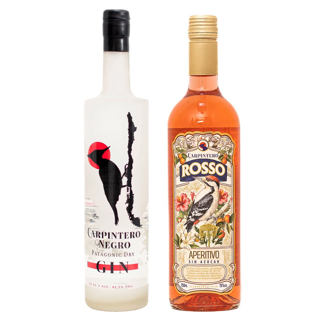 PACK CARPINTERO + ROSSO: 1x Gin Carpintero Negro 750cc 42.5ª alc. + 1x Licor Aperitivo Carpintero Rosso Sin Azúcar 15°alc. 750cc_1