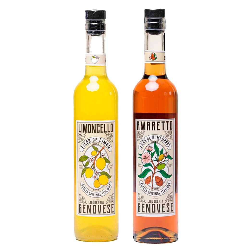 PACK GENOVESE: 1x Amaretto Genovese 500cc + 1x Limoncello Genovese 500cc_1