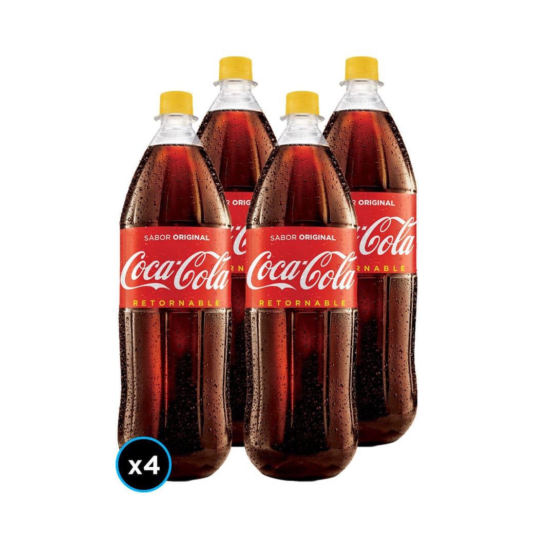 4x Bebida Starter Kit Coca-Cola Regular Retornable 2 Litros_1